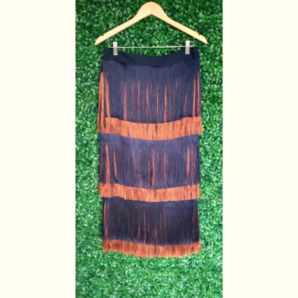J.Crew Collection tiered fringe skirt